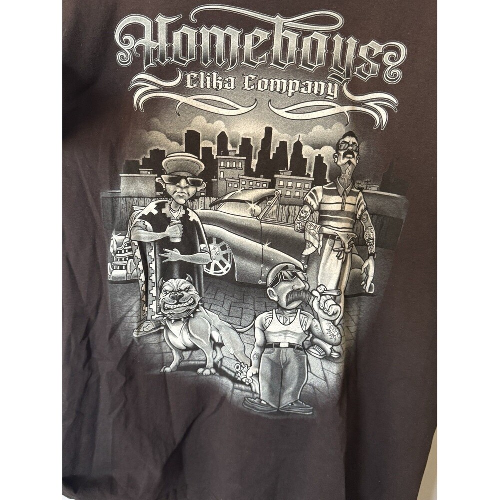 Homeboys Clothing Company Mens XL T Shirt Chicano Lowrider Tattoo Streetwear